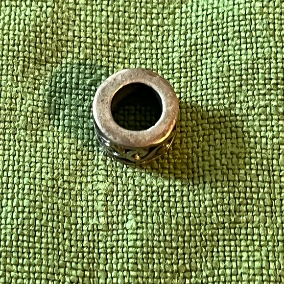 Pandora silver wave pattern charm, 1/4” x 1/4”, bead style charm, never worn - Picture 3 of 4